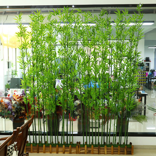 Indoor green decoration landscaping  bamboo balcony courtyard landscaping simulation plant flat headed Moso Bamboo