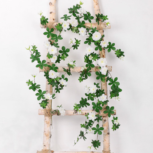 Rose artificial flower rattan decorative leaf ceiling plant green plant wall hanging simulation rattan strip sub standard leaf