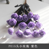 2021 PE rubber silk flower wholesale home decoration European 15 simulation flower rose