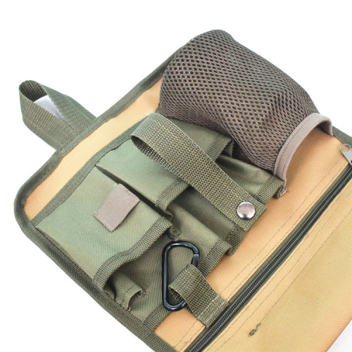 Multi-Pocket Khaki Oxford Tool Waist Bag Household Gardening Tool Storage Bag