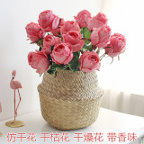 2021The bouquet of simulation silk flowers home wedding decoration artificial flowers 7 head charred edge rose