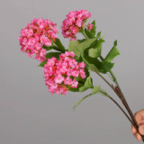 Plastic flower home decoration flower simulation single branch 3 fork snowball flower