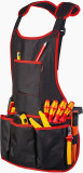 Double Layer Oxford Cloth Tool Apron Work Housework Black Apron Modern Wear-Resistant Multi-Pocket Work Apron