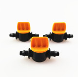 Miniature Plastic Shut Off Coupling Valve Connectors For 4/7mm Hose Garden Water Irrigation Pipe Adaptor Barb