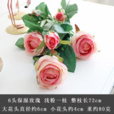 2021 manufacturers wholesale simulation feel silk flower ornaments wedding decoration 6 head moisture rose