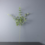 2021Indoor plant vase arrangement decoration green plant simulation single branch 11 head gold leaf