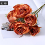 New single branch 7 head rose decoration decoration wedding simulation flower home table ornaments