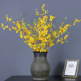 2021Factory spot simulation yellow simulation flower home wedding decoration new single 10 fork Jasmine