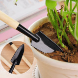 3pcs Gardening Tool Set Sturdy Wooden Handle Gardening Tool For Mini Pot Succulents Plant