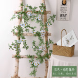 Simulation daisy flower rattan sunflower rattan air conditioning pipe winding background wall window decoration wedding flower