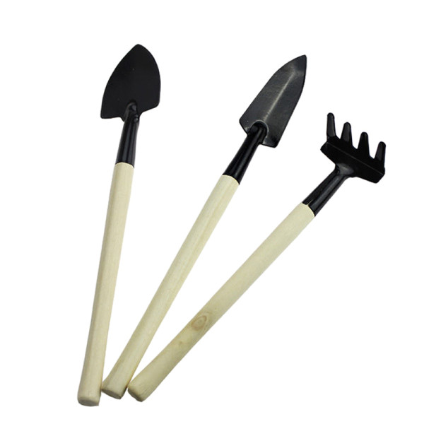 3pcs Gardening Tool Set Sturdy Wooden Handle Gardening Tool For Mini Pot Succulents Plant