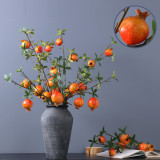 Manufacturer wholesale simulation pomegranate 6 fruit with leaves big branch pomegranate model room hotel home decoration