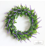 Cross border supply simulation Wreath Christmas grass ring plastic door decoration wall hanging wedding decoration wreath