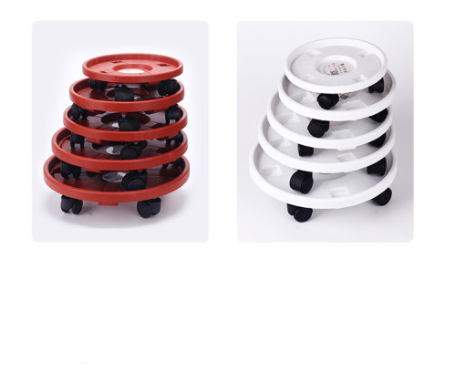 Plant Flower Pot Tray Stand Round Wheel Removable Resin Garden Plate Round Wheel Plant Stand