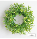 Cross border supply simulation Wreath Christmas grass ring plastic door decoration wall hanging wedding decoration wreath