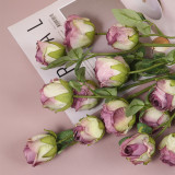 2021Simulation dry rose dry flower withered char edge silk flower wedding decoration