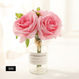 Feel moisturizing rose artificial fabric real touch rose flower bouquets arrangement for Wedding and events decor