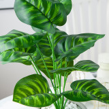2021BanJiao bundle potted Nordic style home decoration 12 simulated Green Peacock leaves