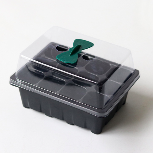 12 Cells Nursery Trays With Dome Three-piece Set For Succulent Planter Flower Garden Tool