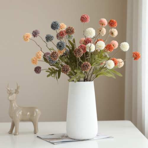 2021European silk cloth simulation flower home decoration ornaments autumn 5 dandelion