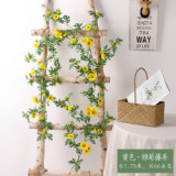 Simulation daisy flower rattan sunflower rattan air conditioning pipe winding background wall window decoration wedding flower