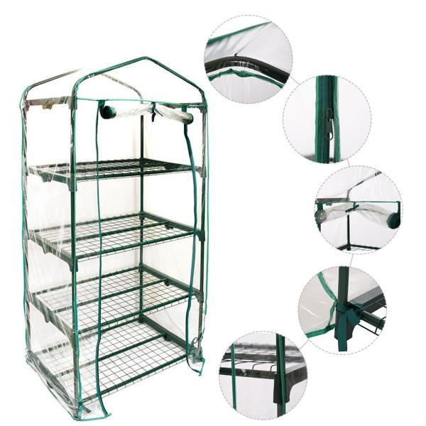 Hot Selling Fourth Floor Nursery Plant Stand Frame For Flowers Flower Stands With PVC Clear Cover Without Bottom Pulley