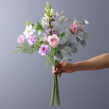2021Artificial bouquet wedding photography bride holding flowers home living room dining table European simulation bouquet