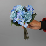 2021Bride holding silk flower  flower home decoration rose hydrangea bouquete