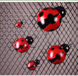 Colorful Multi-sizes Metal Ladybug Garden Decor Wall Metal Art Decoration Hanging Animals Ladybird Metal Art Wall Decor Hanging