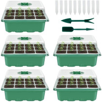 5 Pack 12 Holes Seedling Tray Sets Hot Selling Seedling Planting Set Tool Kit Gardening Set With Plant Seedling Transplant Tools
