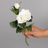 2021Living room table beautification decoration decorations cross border rose 2 head hand curling rose