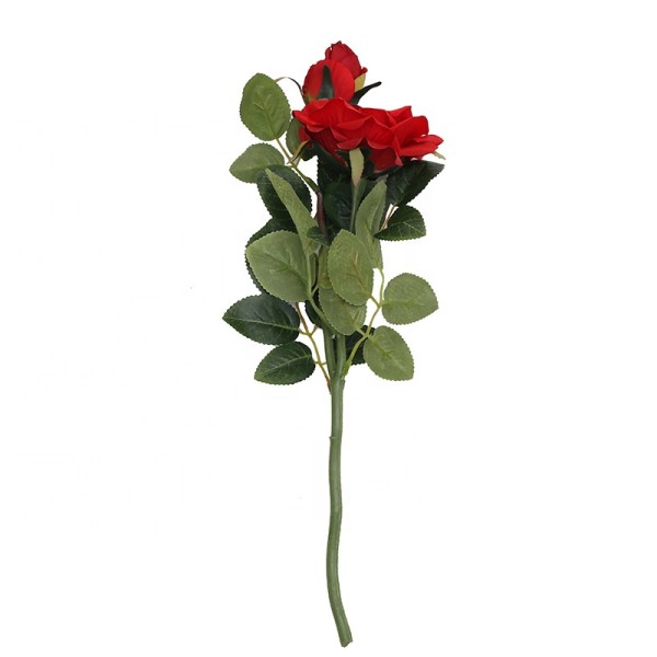 2021Living room table beautification decoration decorations cross border rose 2 head hand curling rose