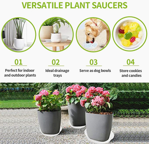 Clear Plant Saucers 18 Pack (6/8/10 Inch) Flower Pot Drip Trays Indoor Outdoor Plants Garden Saucers Plant Pot Saucer Tray