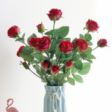 2021 manufacturers wholesale simulation feel silk flower ornaments wedding decoration 6 head moisture rose