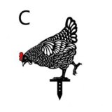 Chicken Yard Art Metal Hen Acrylic Hollow Out Chicken Ornaments Garden Lawn Hen Statues Yard Decor Garden Backyard Decorations