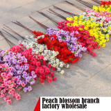 2021Simulated peach blossom branch wedding decoration flower simulated plant outdoor garden landscaping