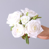 Feel moisturizing rose artificial fabric real touch rose flower bouquets arrangement for Wedding and events decor