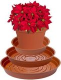 Plastics Plant Tray Drip Pan Saucers Black Round - 2 Packs Each of 6 8 10 (6-Pack) - Thin Plastic for Indoor or Garden