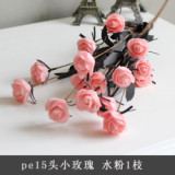 2021 PE rubber silk flower wholesale home decoration European 15 simulation flower rose