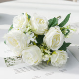 Simulated bouquet of artificial flowers cross border plant silk flower decoration window flower arrangement 5 autumn peonies