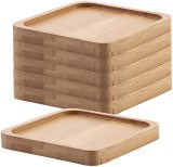 Planter Pot Wooden Saucer Square Set Of 6 Succulent Pot Holder Drainage Tray Succulent Planters Wooden Saucer