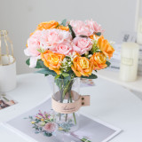 Rose Wedding simulation bouquet artificial flower cross border plant silk flower decoration window