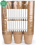 Peat Pots For Garden Seeding Tray 100% Eco-friendly Biodegradable  102 Pack With Plant Label