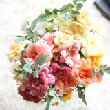 2021Manufacturers wholesale tea rose bouquet oil painting simulation flower rose export family decoration wedding fake flower