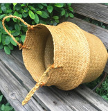 Nordic Handicraft Fashion Wicker Woven Straw Artificial Flower Basket Straw Basket Flower Pot