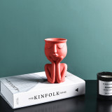 Nordic Face Art Color Flower Pot Light Luxury Abstract Sculpture Flower Pot Living Room Jewelry Decoration Flower Pot