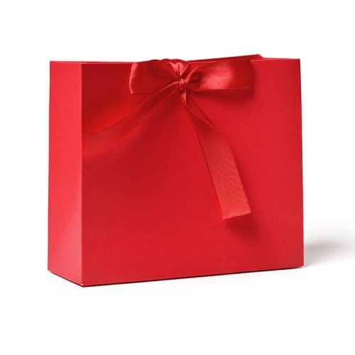 Bowknot decorative color paper bag custom logo square gift paper bag