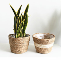 Portable Flower Basket Weaving Seaweed Pots Flower Decorative Desktop Storage Box Storage Basket