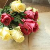 Imitation flower wholesale manufacturer fake flower hand feeling lover Mei family decoration wedding products PU rose