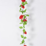 2021 manufacturer wholesale wall flower wedding decoration green leaf artificial rose vine